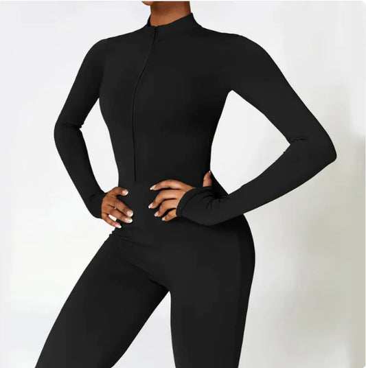 Women's Zippered Yoga Jumpsuit